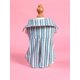 thumbnail image 1 of 1pc Pet Dog & Cat Clothes Two Legs Apparel, Classic Black And White Striped Polo Shirt, 1 of 4