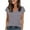 Gray, variant on Womens V Neck T Shirts Summer Short Sleeve Loose Fit Comfy Blouses Basic Solid Color Cusual Work Tops Blue XL