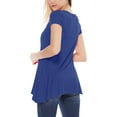 thumbnail image 3 of Women's Casual Short Sleeve Relaxed Fit Round Neck Side Pockets Tunic Top, 3 of 4