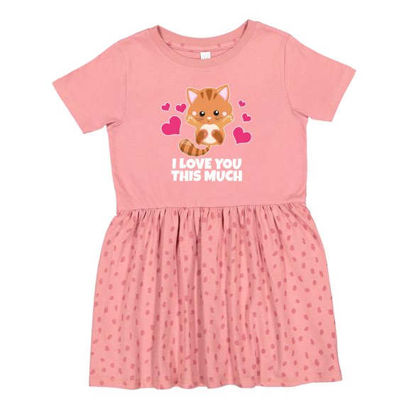 Inktastic I Love You This Much Kitten Girls Toddler Dress