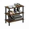 thumbnail image 5 of Furinno Turn-N-Tube 23-Inch 3-Tier Freestanding Shoe Rack Storage Organizer, Amber Pine/Black, 5 of 6