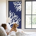 thumbnail image 2 of Coral Navy Blue Window Privacy Film, Coastal Ocean Marine Nautical Beach Static Cling UV Sun Blocking Heat Control Window Tint Day and Night, Non-Adhesive One Way Windows Privacy Cover 23.6''x59'', 2 of 7