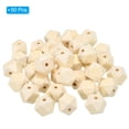 thumbnail image 3 of Uxcell 20mm Natural Wood Beads, 50 Pack Unfinished Wooden Beads Geometric Hexagon Loose Beads Spacer Beads, 3 of 5