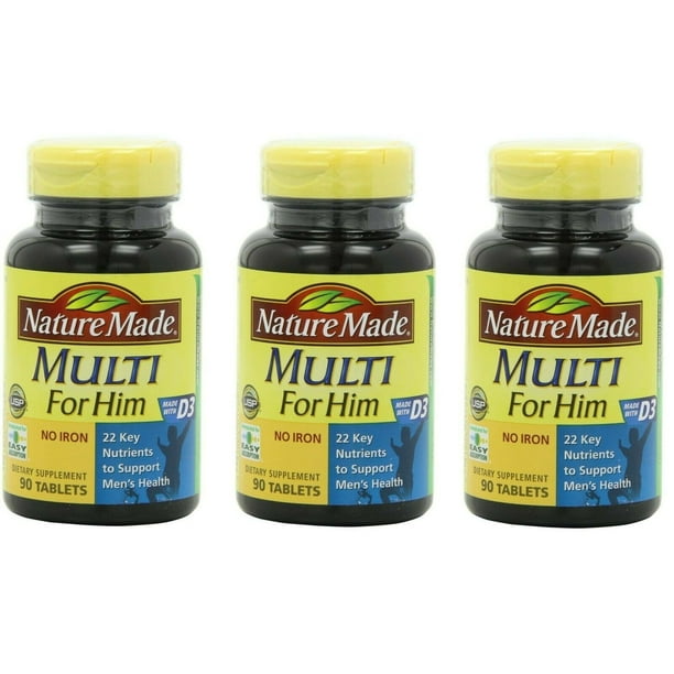 Nature Made Multi For Him, Multivitamin, 90 Tablets, Men's Health 3