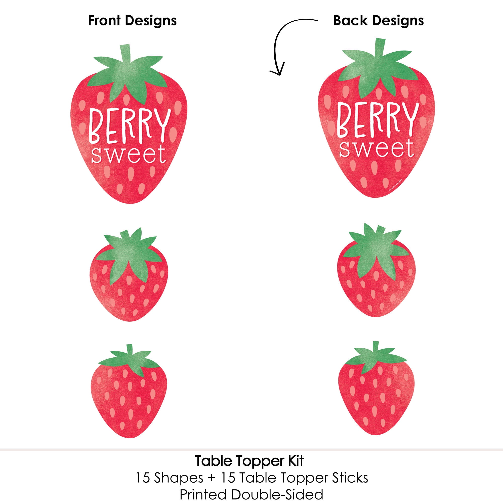Big Dot of Happiness Berry Sweet Strawberry - DIY Shaped Fruit Themed  Birthday Party or Baby Shower Cut-Outs - 24 Count
