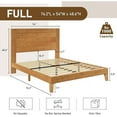 thumbnail image 3 of VanAcc Full Size Solid Wood Bed Frame with 48.6" Headboard, Mid-Century Platform Bed Frame, Light Brown, 3 of 8
