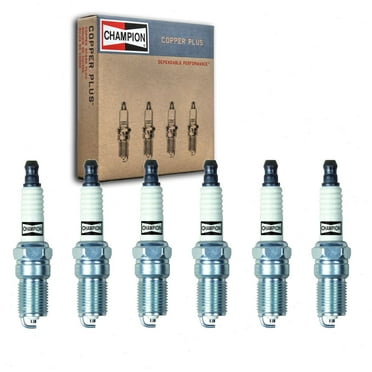 6 pc Champion Copper Plus Spark Plugs compatible with Ford Fusion 3.0L V6 2006-2012