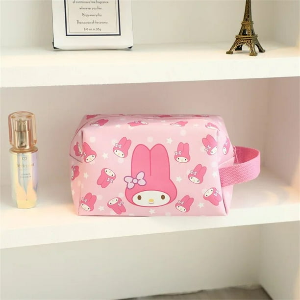 Bolsa de cosméticos Kawaii Sanrio Hangyodon Kuromi Hello Kitty, estuche de lápices de dibujos animados lindo, portátil, corazón femenino, estuche de lápices de alta capacidad