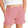 thumbnail image 2 of Babcutegg Casual Summer Shorts for Boys and Girls Adjustable Waist Shorts with Ruffle Hem Red Size 11-12, 2 of 9