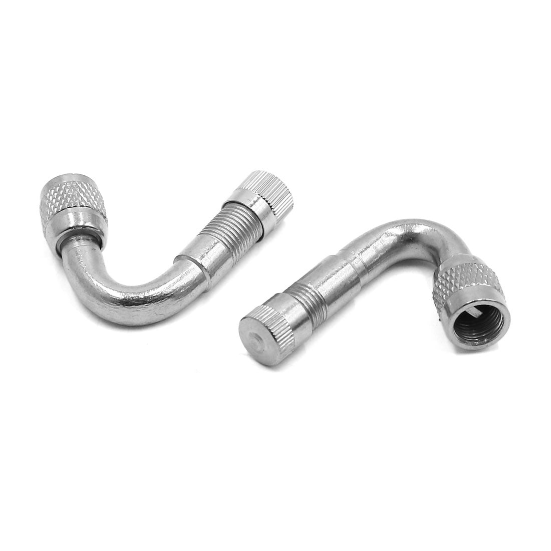 4pcs 45 Degree Silver Tone Motorbike Car Tyre Valve Extension Tire Stem