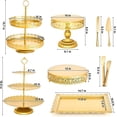 thumbnail image 2 of Juego de 10 Soportes para Tartas Dorados, Soporte para Cupcakes, Base para Mesa de Postres para Servir Pasteles y Frutas y Postres para Bodas o Cumpleaños, 2 of 4