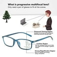 thumbnail image 2 of Fashion Frame Simple Vintage Anti-Blue Light Reading Glasses Progressive Multifocal Ultra Light Glasses BLUE STRENGTH 100, 2 of 7
