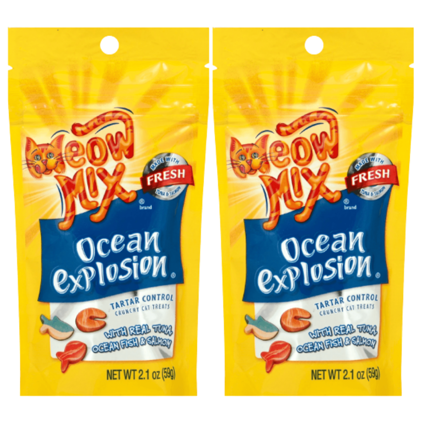 Meow Mix Ocean Explosion Crunchy Cat Treats, 2.1oz Irresistible Dry