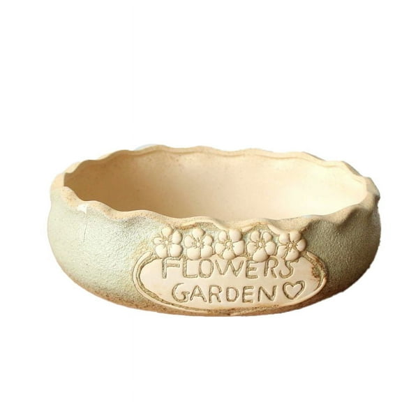 Succulent Pots - 8.6 Inch Ceramic Bonsai Pots with Drainage, Large Shallow Succulent Planters for Indoor Outdoor Plants,Flower Plant Container Bowl Home Desk Decor(Beige)