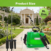 SideKing Battery Powered Sprayer 2 Gallon,Electric Garden Sprayer with 3 Spray Force, Battery Indicator, Rechargeable Handle, 23.6 Telescopic Wand,4 Mist Nozzles,Shoulder Strap, for Lawn and Garden