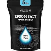 Aromasong Epsom Salt with Dead Sea Salt for Soaking - Bulk 5 Lb - 100% Pure Bath Salt, Foot & Muscle Soak