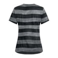thumbnail image 4 of OIOLOYJM Scrub Tops Women Medical V-Neck Short Sleeve Striped Tops Cotton Work T-Shirts Durable Pullover with 3 Pockets Black 3XL, 4 of 4