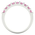 thumbnail image 5 of 0.63 ctw Wedding Band for Women - 14K White Gold Simulated Pink Diamond Stackable Eternity Ring, 5 of 6