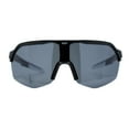 thumbnail image 2 of Xloop Color Mirror Shield Oversize Half Rim Plastic Sport Sunglasses Black White, 2 of 4