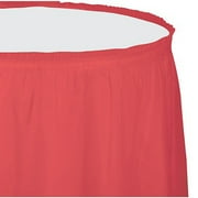 Coral 14' x 29" Plastic Tableskirt