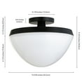 thumbnail image 5 of Evelyn&Zoe 12" Matte Black Metal/Glass Semi Flush Mount, 5 of 6