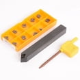thumbnail image 1 of SCMCN1212H06 12x100mm Lathe External Turning Tool Holder+10PC CCMT060204 Insert, 1 of 11