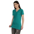thumbnail image 3 of Inkmeso Long Length Notch Neck Top For Women Basic Cotton Tee Shirt w/ Pocket Patch Legging Top, 3 of 7