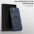 thumbnail image 4 of Allytechgroup MagSafe Compatible Phone Case for Apple iPhone 12 Pro Max, Slim Fit PU Leather TPU Back Cover Magnetic Shockproof Bumper Lightweight Retro Case Cover for iPhone 12 Pro Max, Blue, 4 of 10