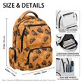 thumbnail image 5 of FUIALDOLG Orange Cartoon Design Multi-pocket Bookbag with Breathable Lightweight Casual Daypack, Waterproof 17 Inch School Backpack for Elementary School Travel Daily Use, 5 of 9