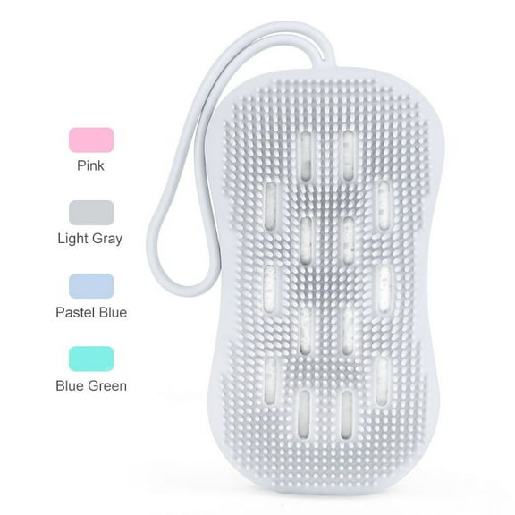 Grey Soap Exfoliating Bag Silicone Soap Saver Bath Scrubber