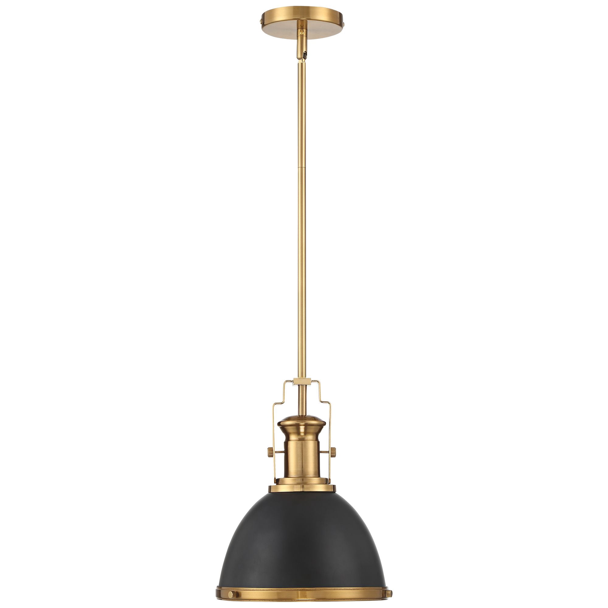 Possini Euro Design Black Burnished Brass Mini Pendant Light 9 3/4" Wide Modern Bowl Fixture for Kitchen Island Dining Room