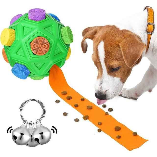 Interactive Dog Toys Snuffle Ball Encourage Natural Foraging Skills Slow Food Training to Relieve Boredom and Stimulating Cloth Strip With Hidden Food Dog Puzzle Toys for Large Medium Sma