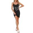 thumbnail image 4 of INSPIRE CHIC Women's Cami Nightgown Bow Print Cute Summer Sleeveless Nightdress Chemise Sleepwear Camisole Nightshirt M Black Heart, 4 of 6