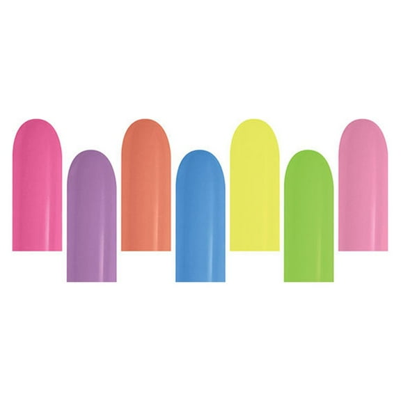 Betallatex Solid 260B Nozzles Up Balloons - Neon Assortment (50/pack)