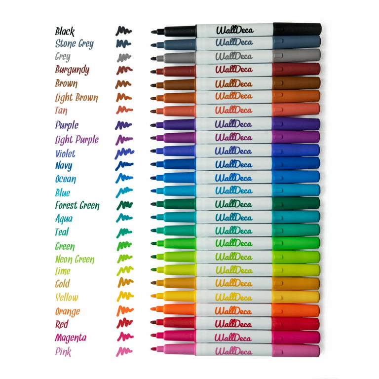  WallDeca Wet Erase Markers Fine Point, Assorted Colors,  8-Count, Multipurpose Markers Ultra Fine Point - Work for Laminated  Calendars, Durable & Fine Tip with Bold Vivid Colors : Office Products