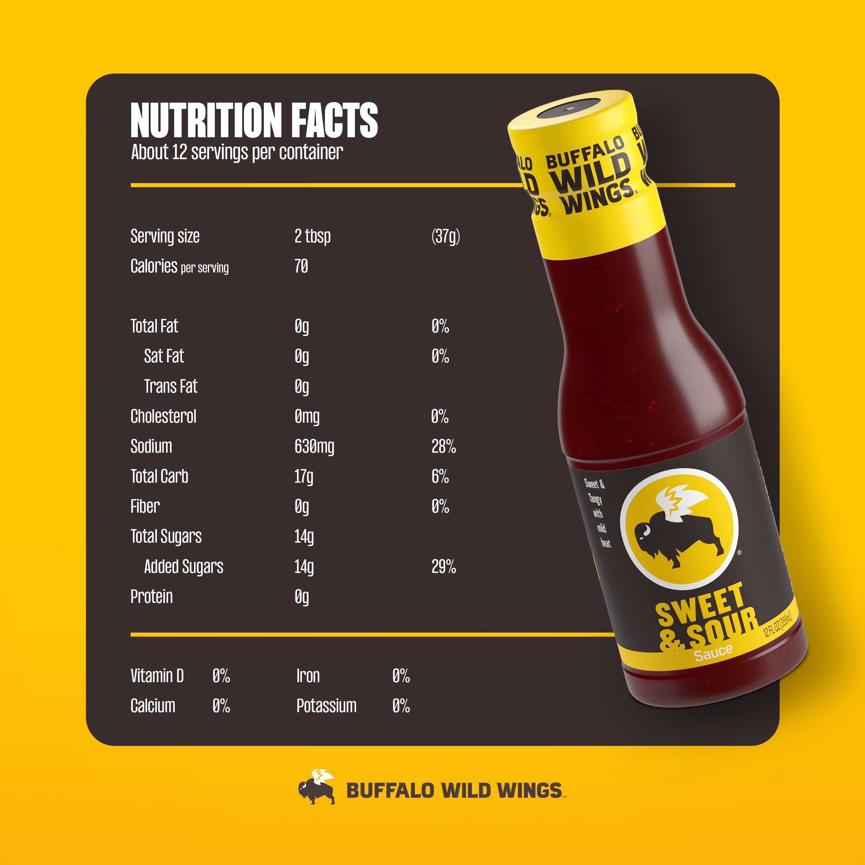 Buffalo Wild Wings Sweet & Sour Sauce, 12 fl. oz.