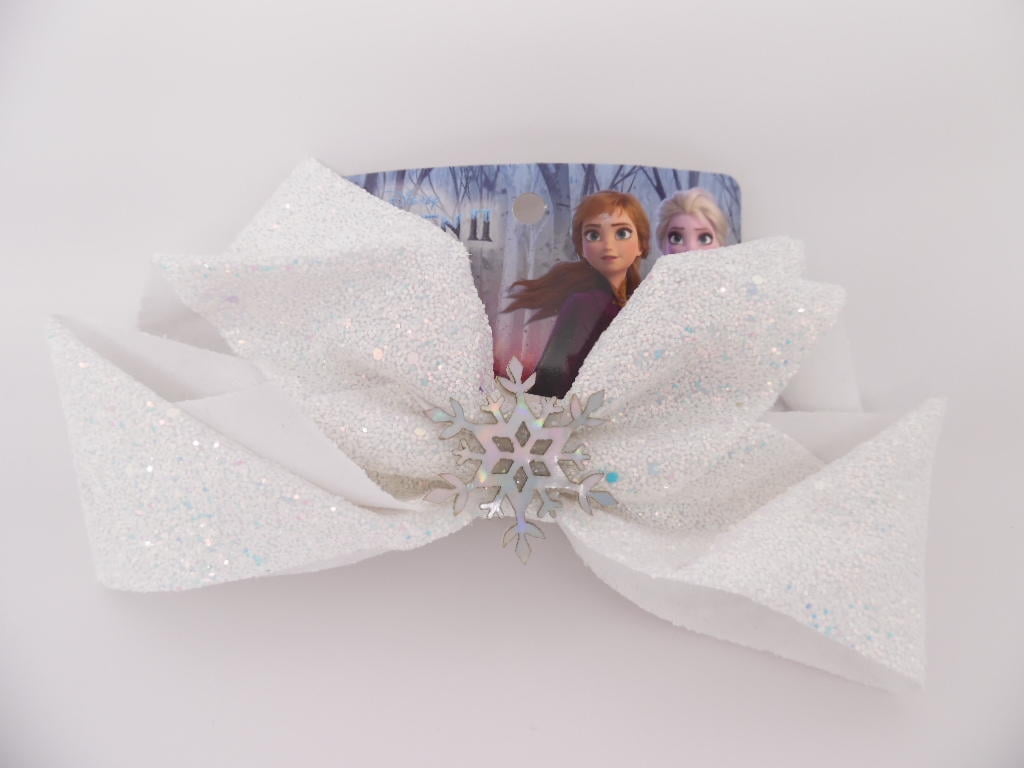 Disney Frozen II Scunci Frozen 2 Jumbo Salon Bow Clip - White Glitter - 1ct