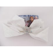 Disney Frozen II Scunci Frozen 2 Jumbo Salon Bow Clip - White Glitter - 1ct