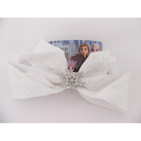 Disney Frozen II Scunci Frozen 2 Jumbo Salon Bow Clip - White Glitter - 1ct