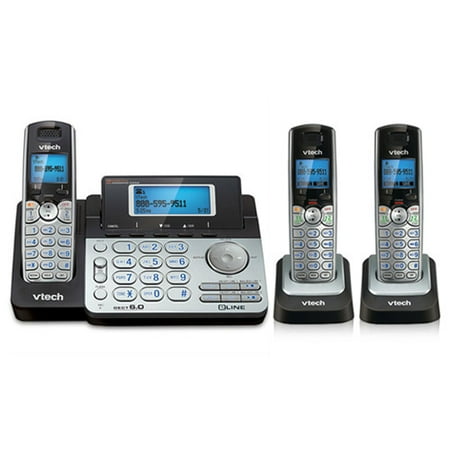 2 Line Expandable Phone - VTech DS6151 + (2) DS6101 2 Line Expandable cordless phone DECT 6.0 Technology(1.9GHz)