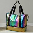 thumbnail image 3 of Bolsos Hobo brillantes para mujer con compartimento para zapatos Bolso nacarado para gimnasio y ejercicio de ocio, 3 of 6