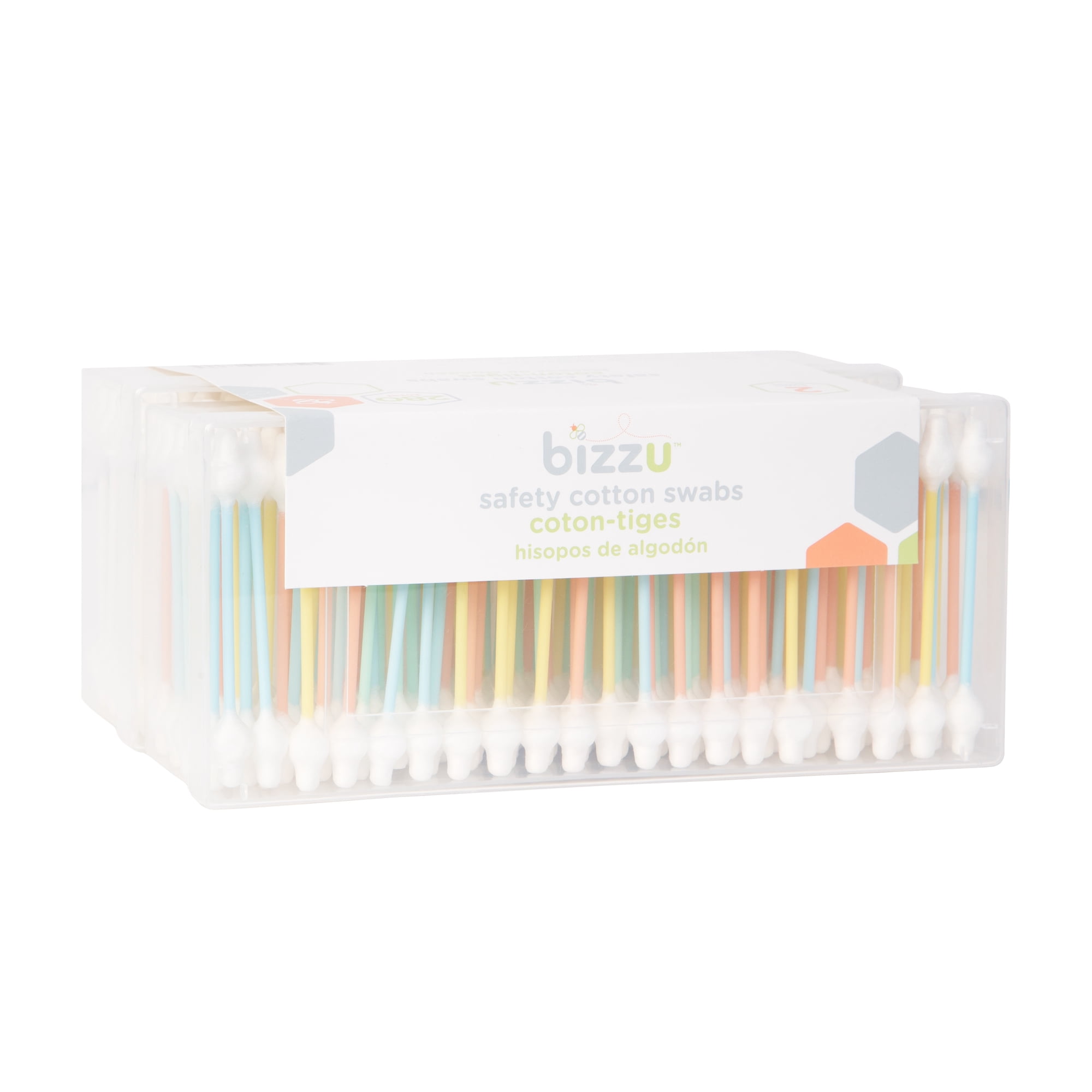 Bizzu Safety Cotton Swabs 280 Count for Newborns - Gentle Double Sided Tips