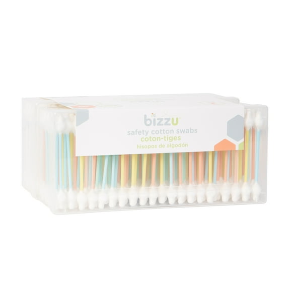 Bizzu Safety Cotton Swabs Q-Tips 280ct for Newborns - Gentle Double Sided Tips