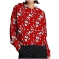 thumbnail image 2 of NJDVHB Womens Hooded Sweatshirts,Women Fall And Winter Solid Color Long Sleeve Warm Wool Pockets Drawstring Hooded Sweatshirt Top, 2 of 4