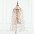 thumbnail image 3 of MEZZALL Toddler Girls Lace Up Cape Party Robe Kids Holiday Party Floral Tulle Princess Cloak Comfort Dailywear, Pink, 2-10 Years, 3 of 5