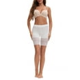 thumbnail image 2 of INSPIRE CHIC Women's Wide Lace Trim Slip Shorts Lightweight Comfort Thigh Slimmers, Available in Plus Size White L, 2 of 5