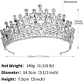 thumbnail image 2 of Coronas para mujer, estilo clásico, reina, tiara barroca con diamantes de imitación, 2 of 5