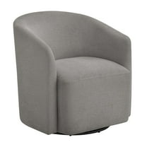Comfort Pointe Amhurst Gray Fabric Swivel Barrel Accent Chair