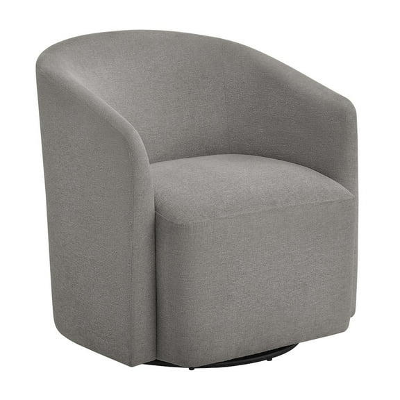 Comfort Pointe Amhurst Gray Fabric Swivel Barrel Accent Chair