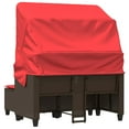 thumbnail image 3 of vidaXL Patio Sofa 2-Seater with Canopy and Stools Poly Rattan Brown/Gray/Black, 3 of 10